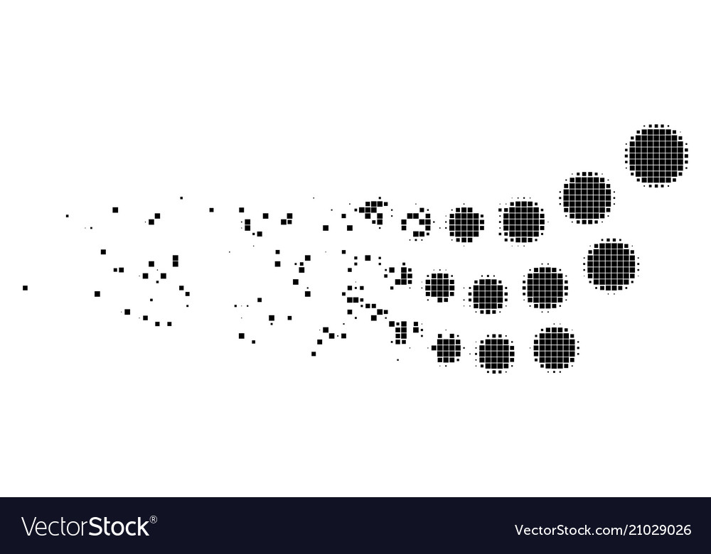 Object stream moving pixel icon vector image Object stream moving pixel icon