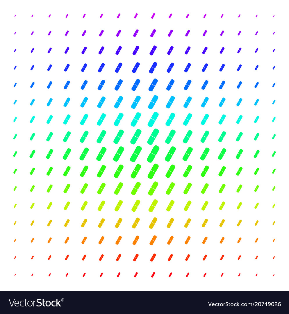 Pill shape halftone spectrum effect