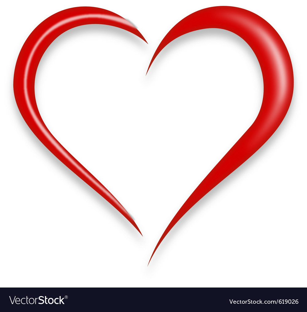 Red love heart Royalty Free Vector Image - VectorStock