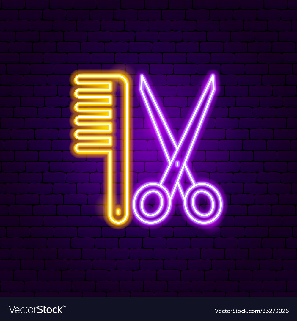 neon hairdressing sign