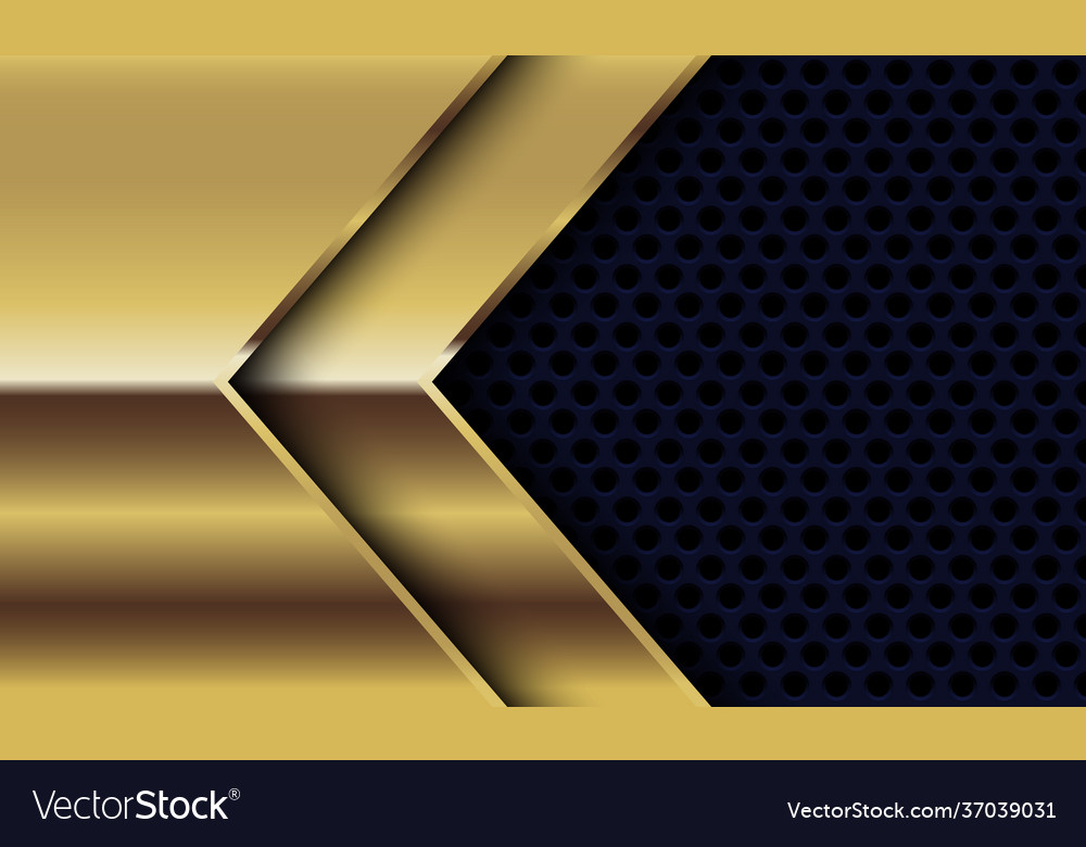 Abstract gold glossy arrow black circle mesh vector image Abstract gold glossy arrow black circle mesh