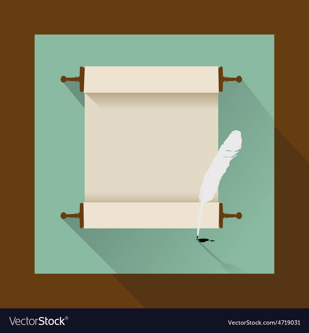 Ancient Scroll with Feather
