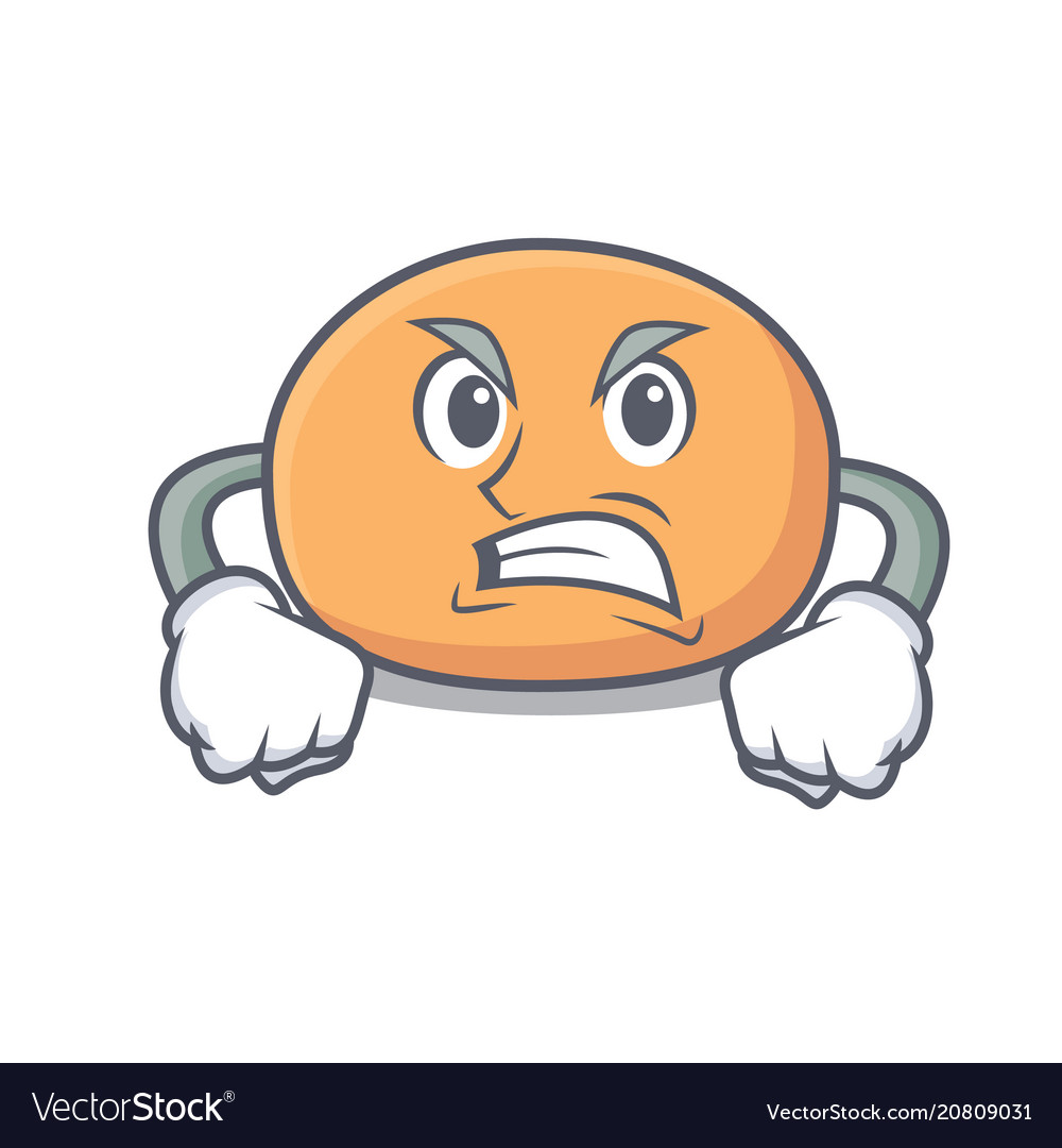 Angry mochi mascot cartoon style Royalty Free Vector Image