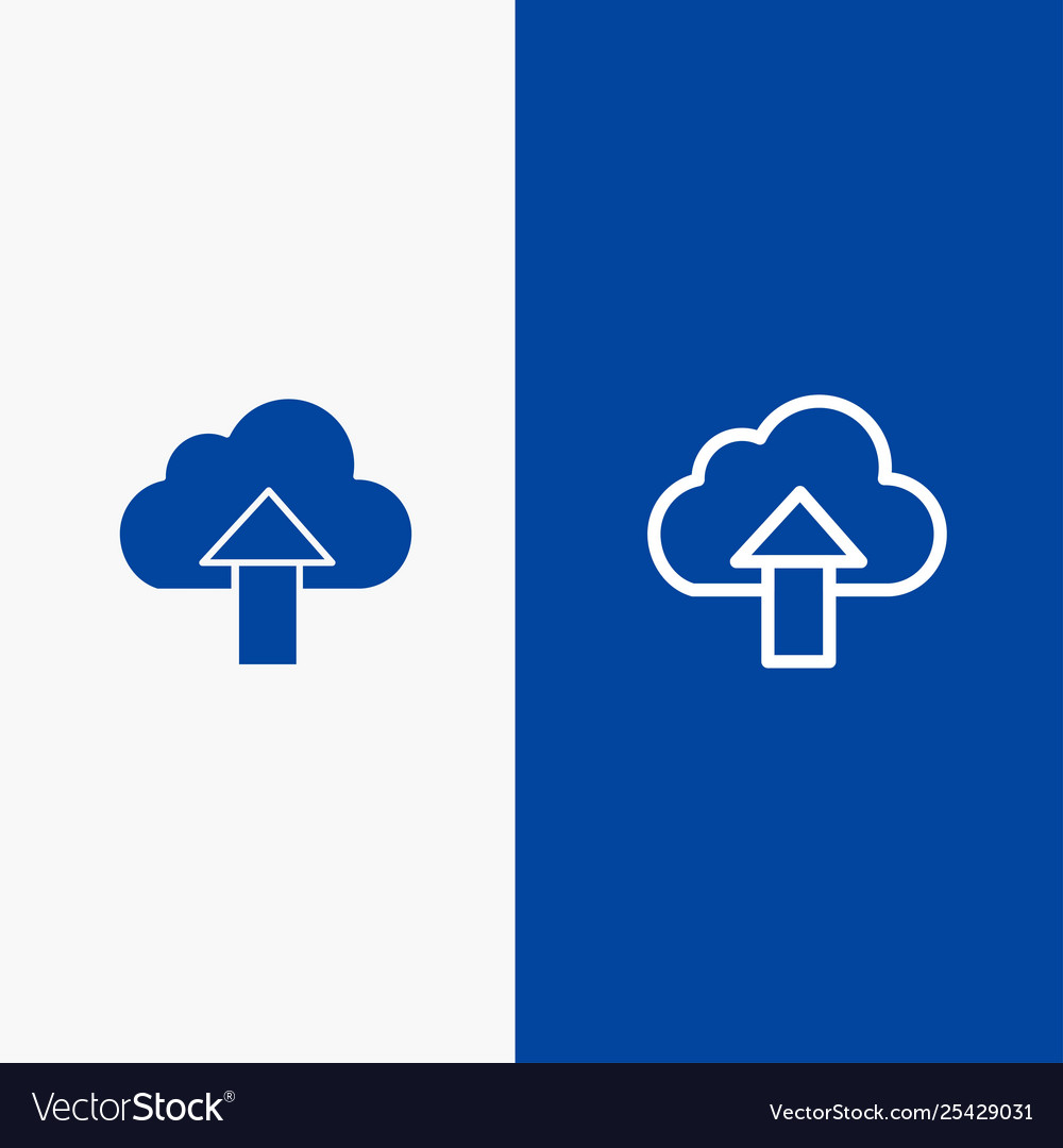 Arrow upload up cloud line and glyph solid icon