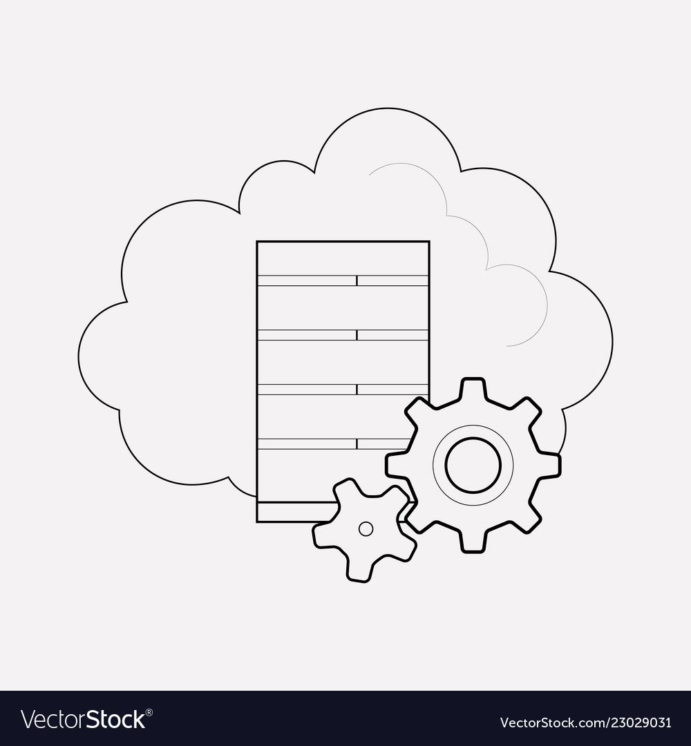 Data management icon line element vector image Data management icon line element
