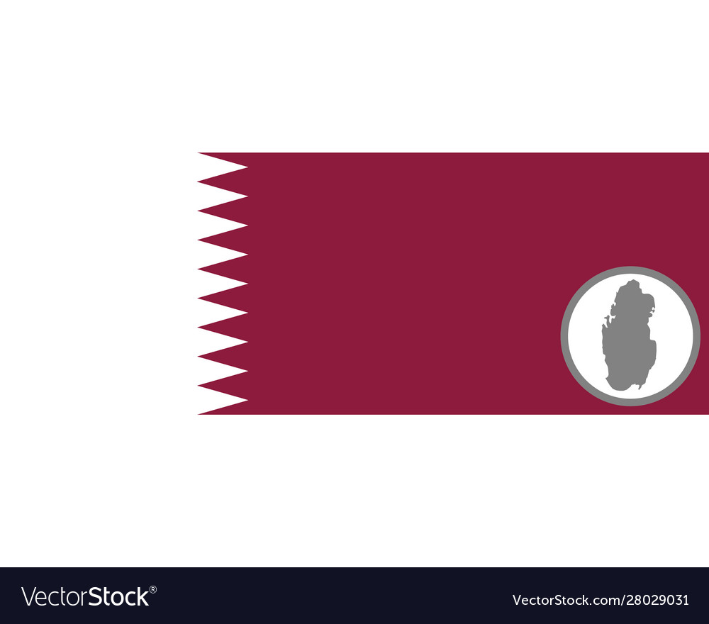Flag and map qatar