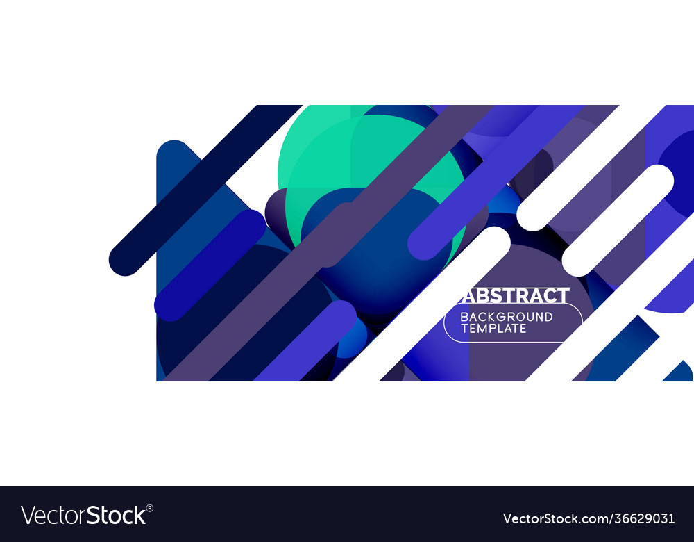Flat geometric round shapes and dynamic lines vector image Flat geometric round shapes and dynamic lines