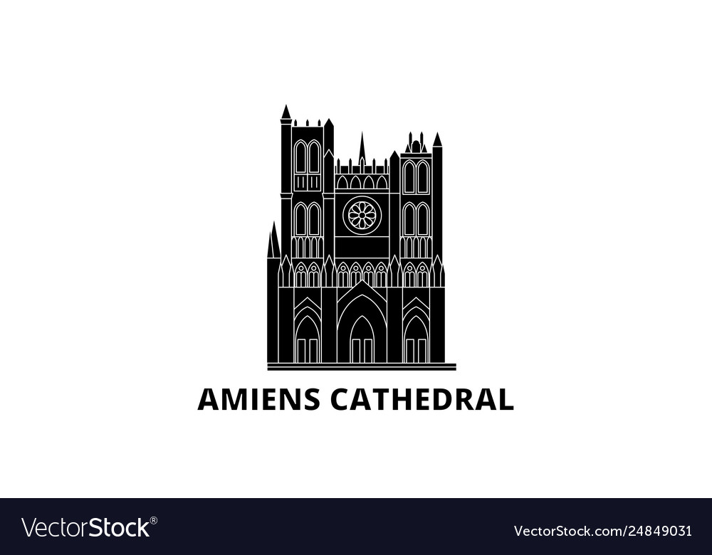 France amiens cathedral flat travel skyline set