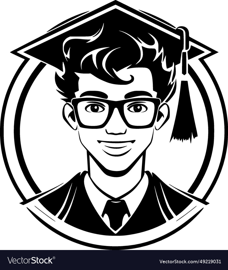 Grad - black and white Royalty Free Vector Image