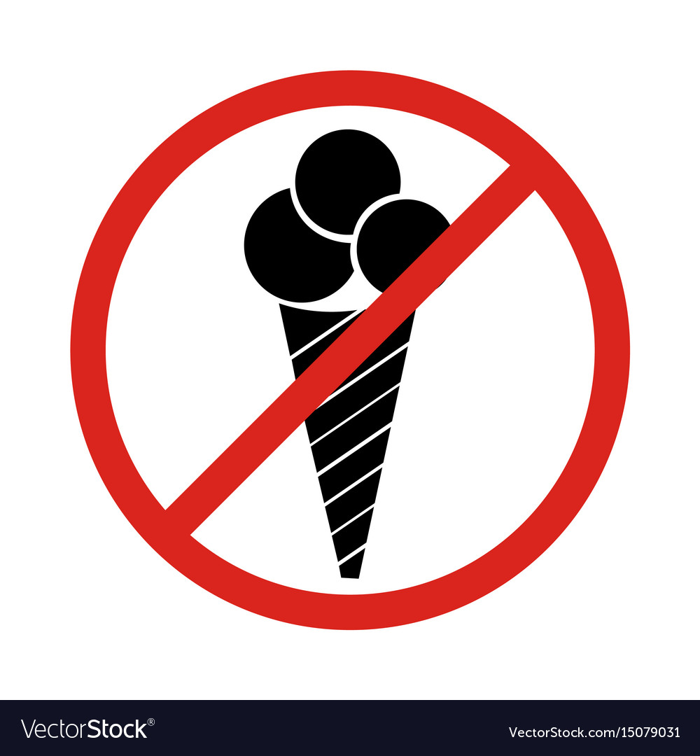 Image of ice cream cone behind no sign on white