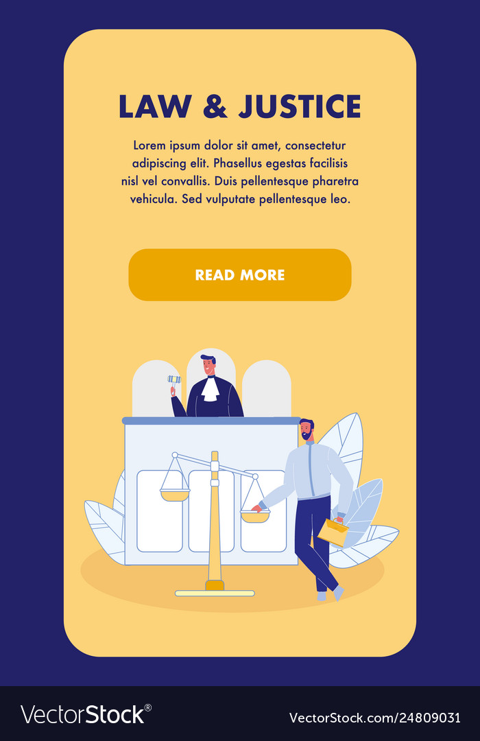 Law and justice vertical landing page template Vector Image