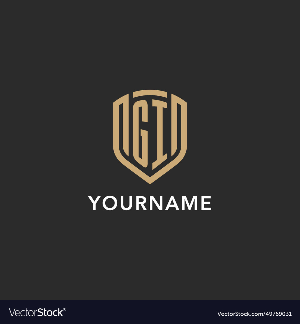 Luxury Shield Monogram - GI Initial