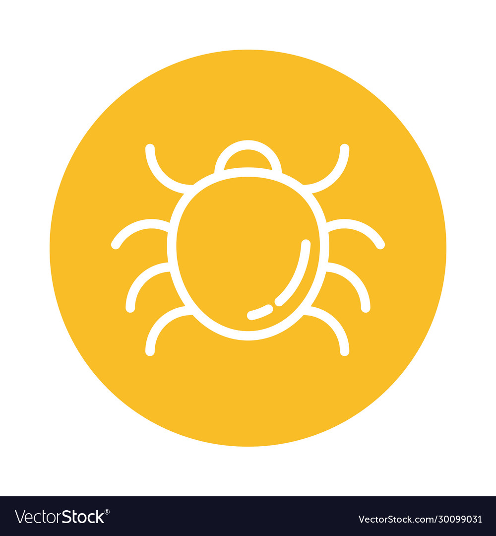 Malware bug block and flat style icon