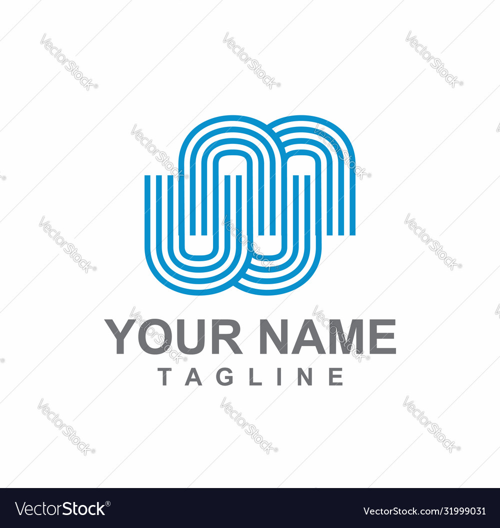 Mw wm umw mwu initials geometric logo and icon