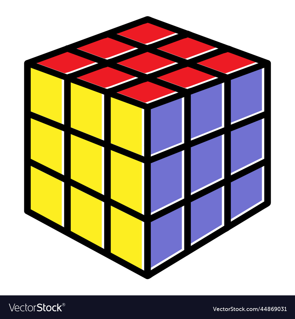 Rubik cube element vector image Rubik cube element