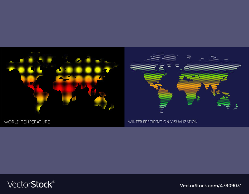 Set of flat maps of the world infographic map data