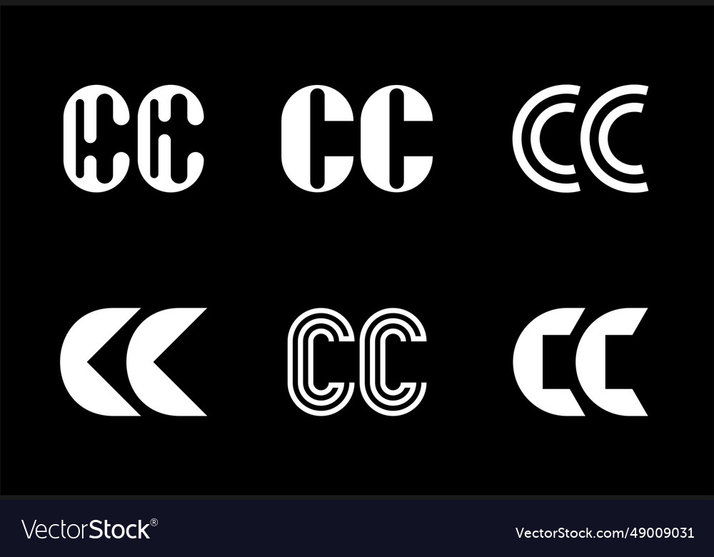 Set of letter cc logos Royalty Free Vector Image