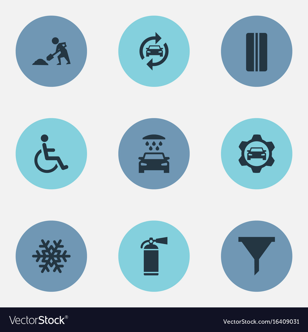 Set of simple automobile icons