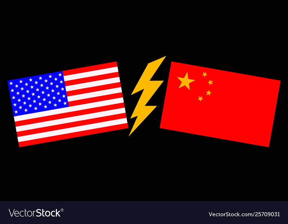 Usa Versus China Chinese Flag And American Vector Image Usa Versus China Chinese Flag And American Vector Image