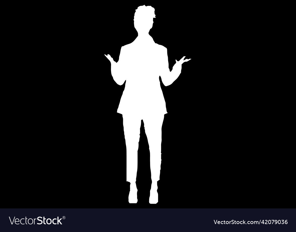 A silhouette business women who talking