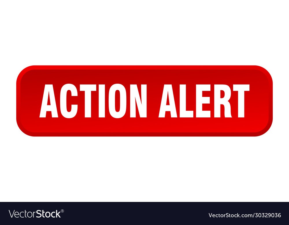 Action alert button square 3d push