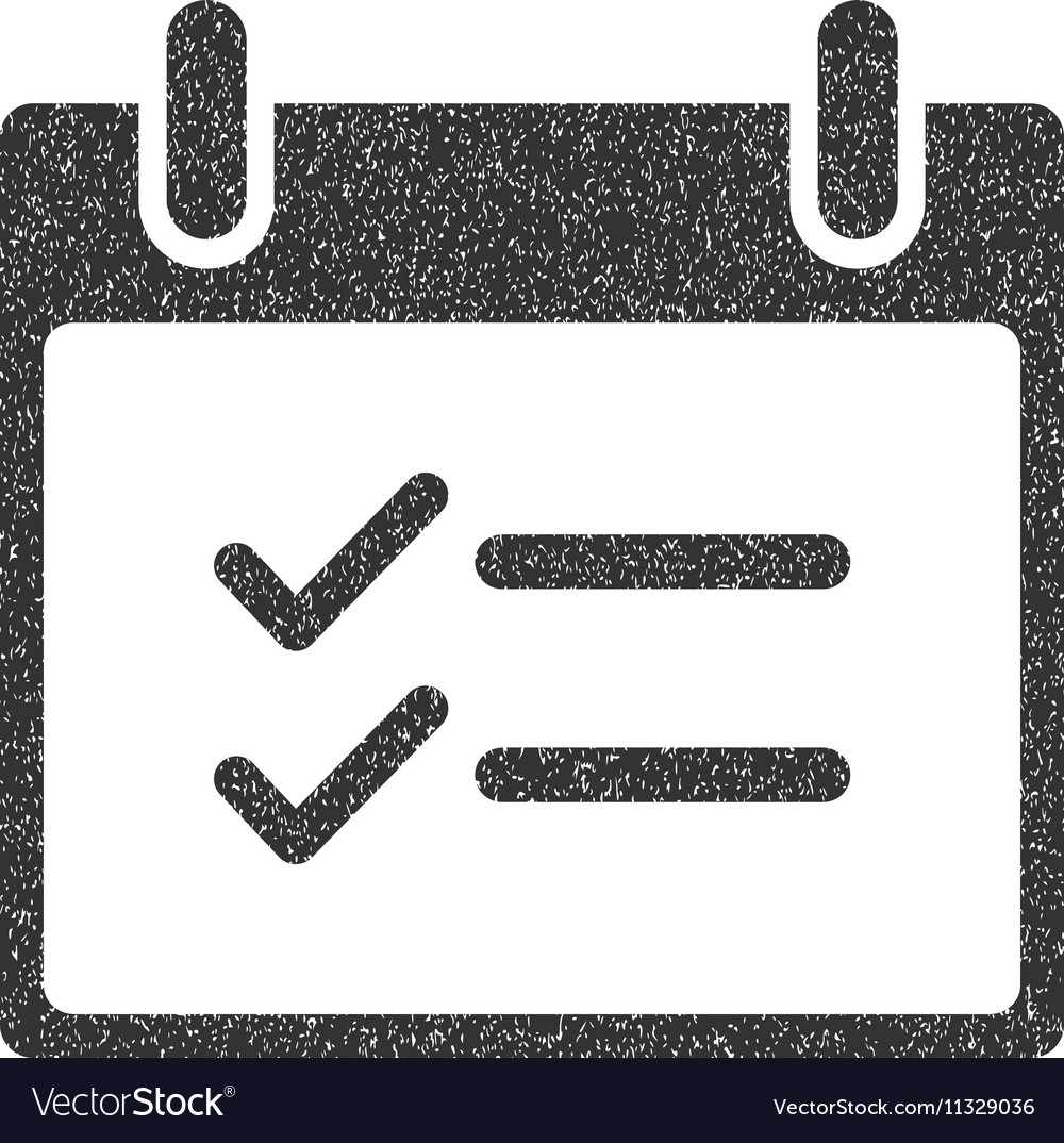 Check items calendar day grainy texture icon Vector Image