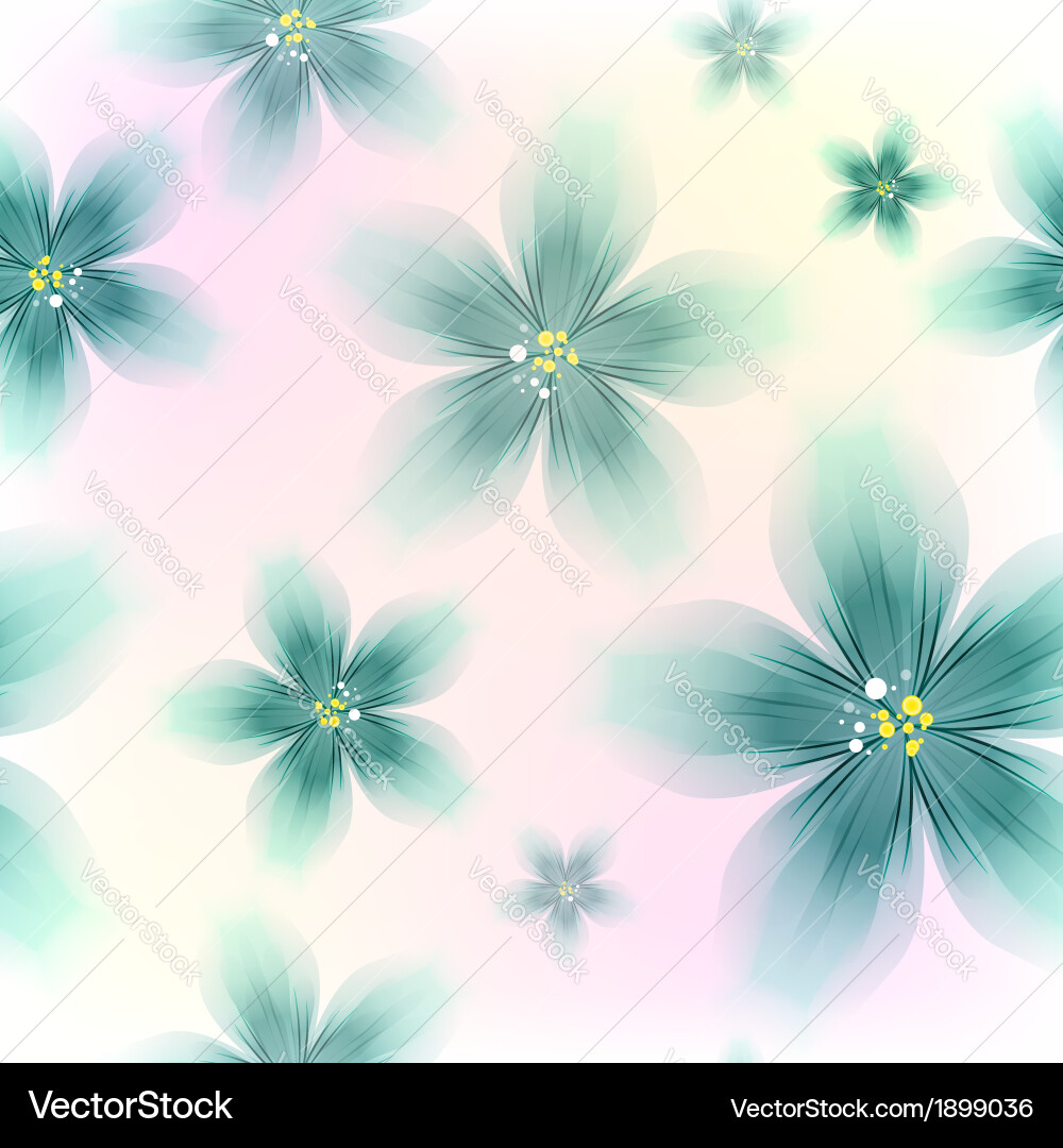 Colorful blue floral seamless pattern Royalty Free Vector