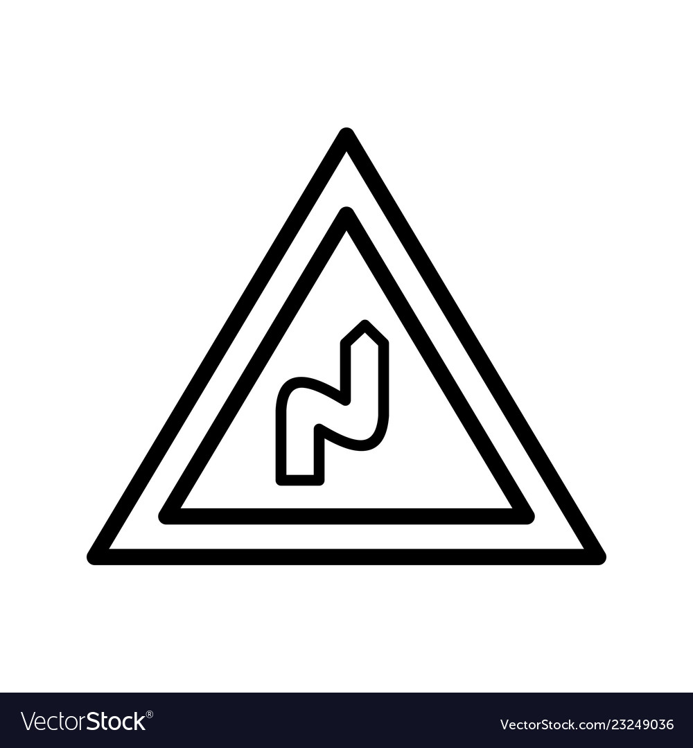 Double bend to the right icon