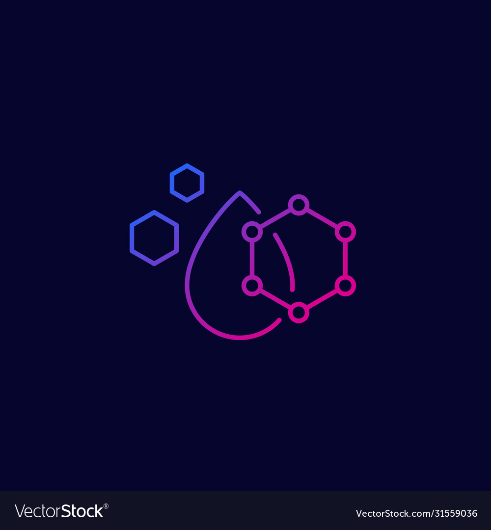 Drop with nano particles icon linear