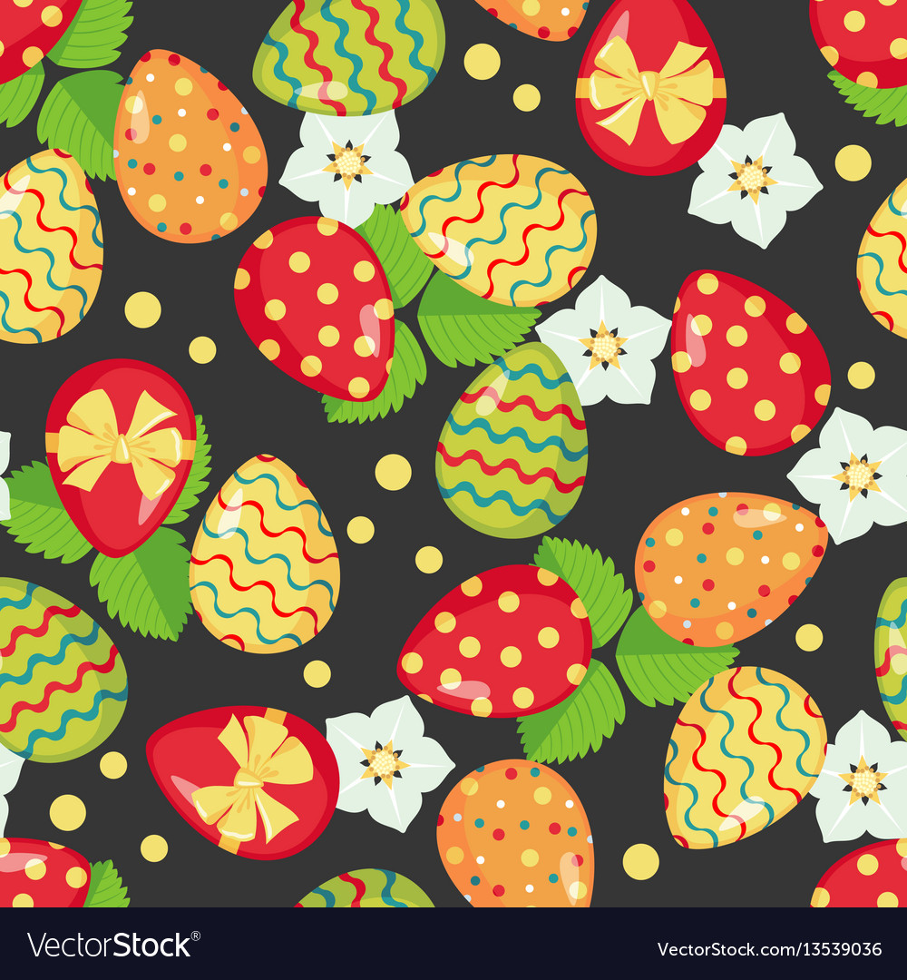 Easter seamless pattern with eggs