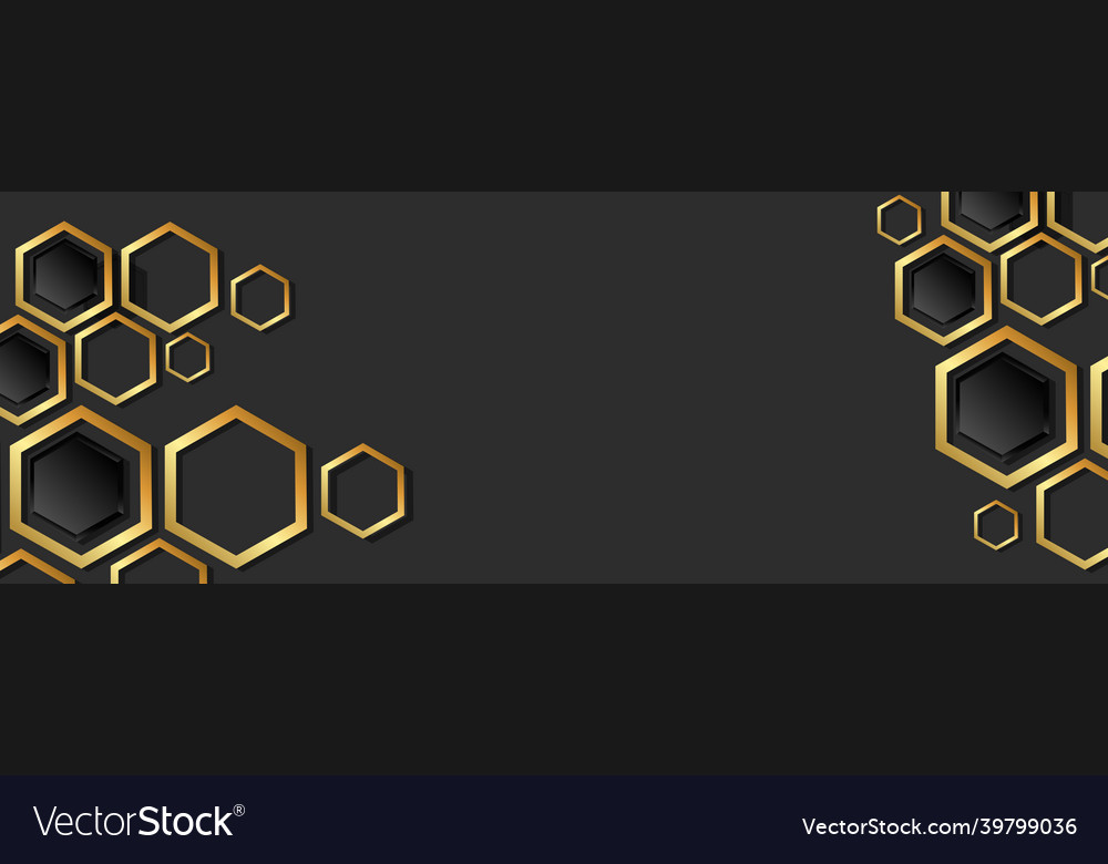 Golden Hexagon Pattern Background