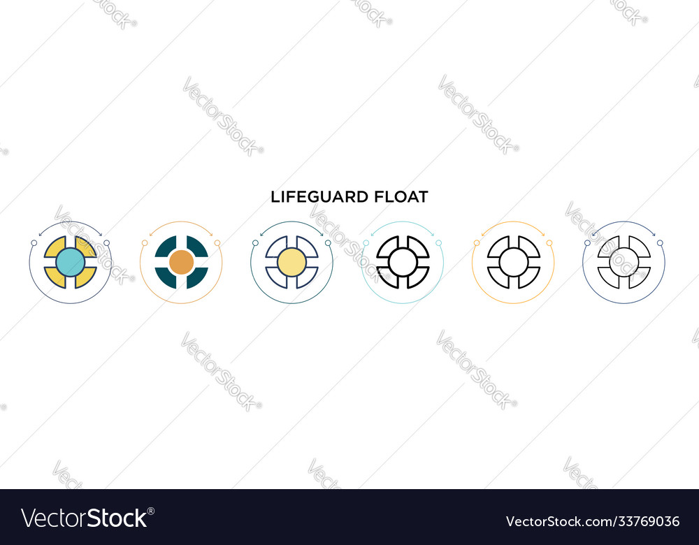 Lifeguard float icon in filled thin line outline