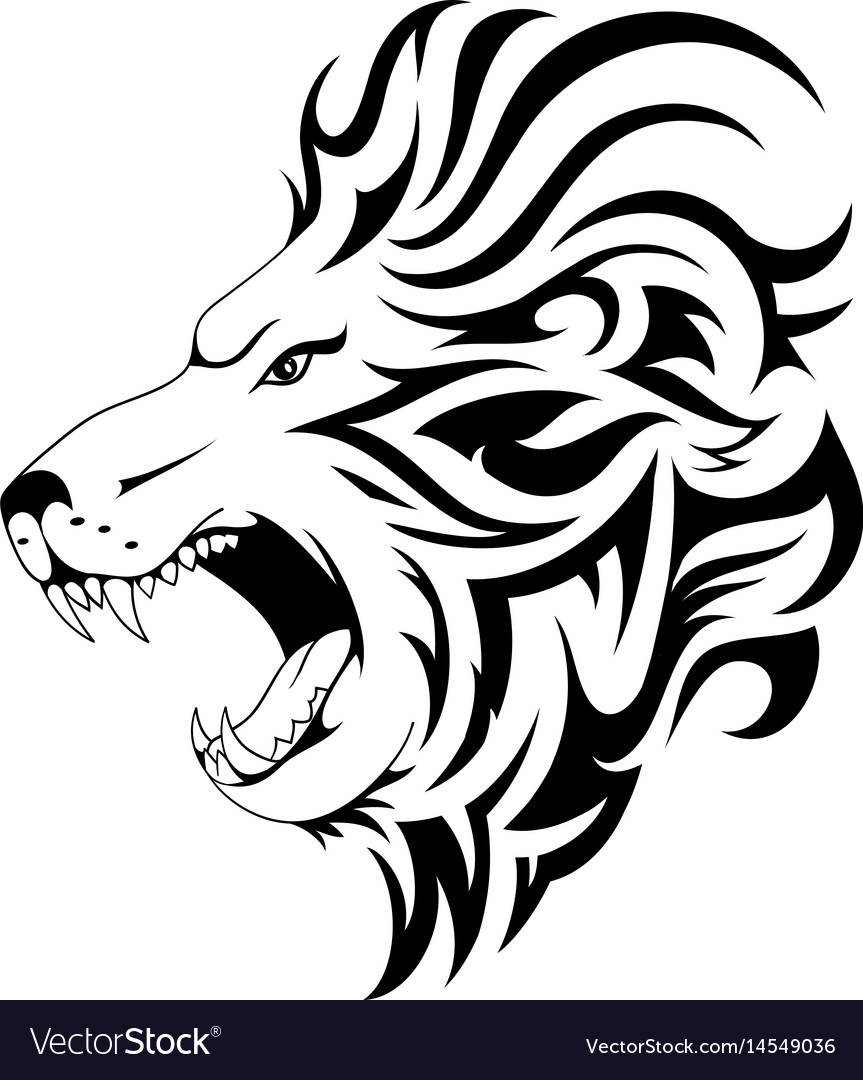 Download Lion tribal tattoo design Royalty Free Vector Image