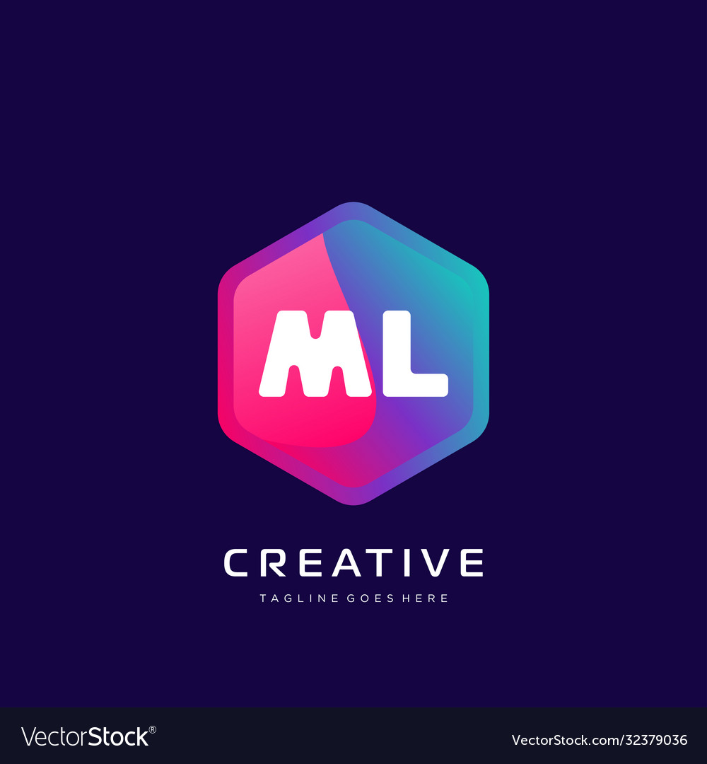 Ml initial logo with colorful template Vector Image Ml initial logo with colorful template