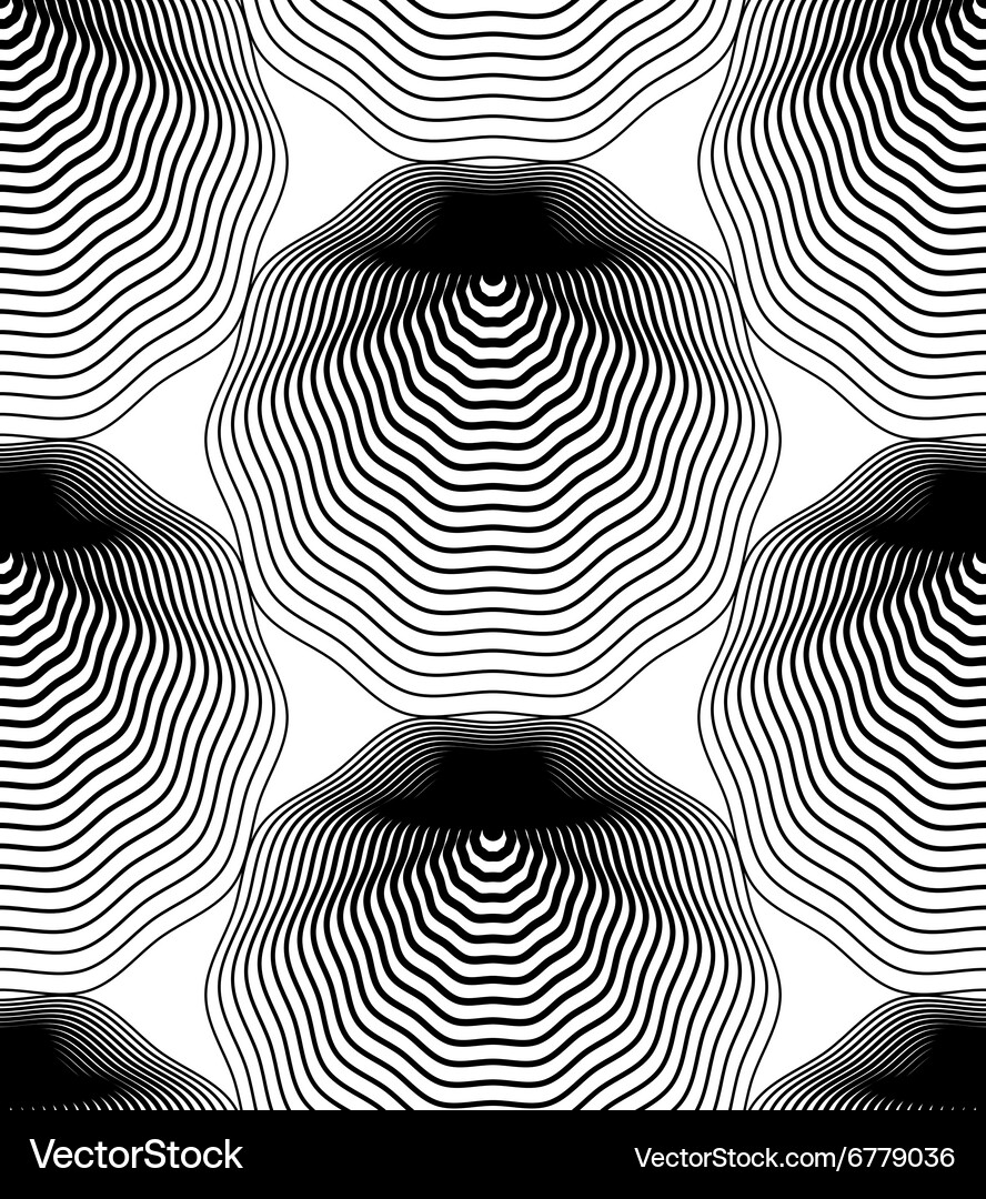 Monochrome stripy endless pattern art continuous Vector Image