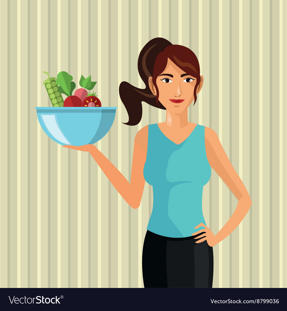 Organic food healthy lifestyle cartoon design