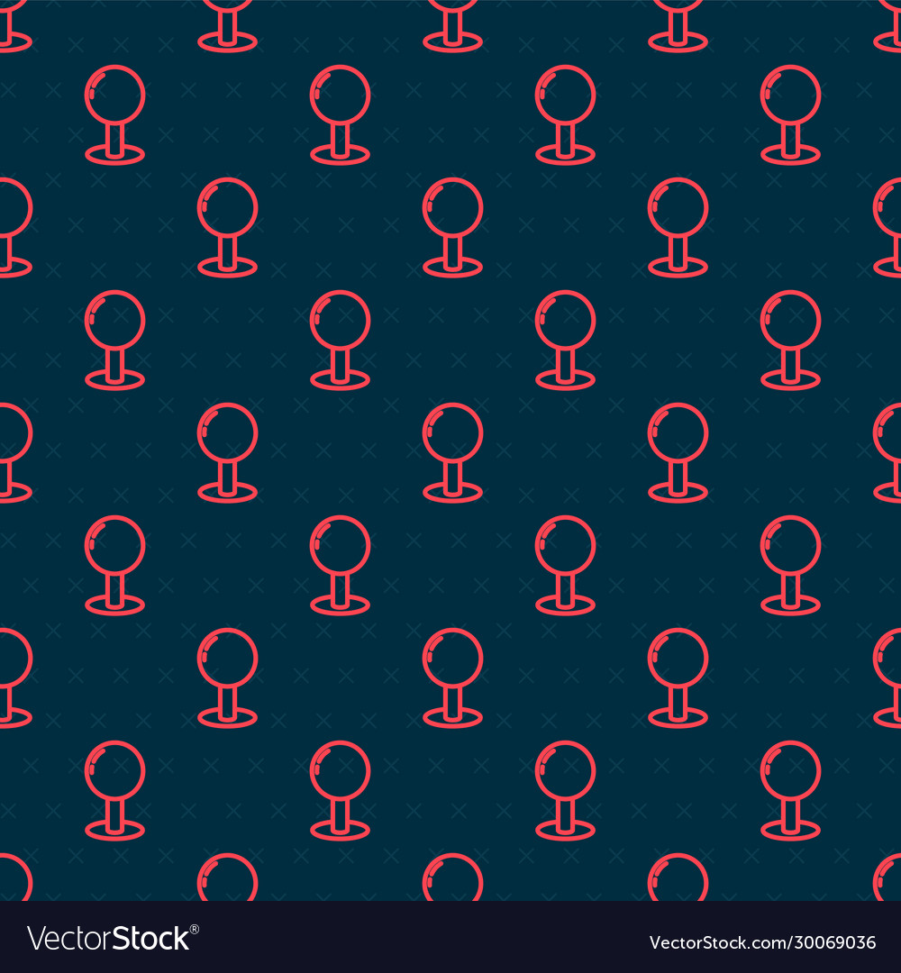 Red line push pin icon isolated seamless pattern Vector Image Red line push pin icon isolated seamless pattern