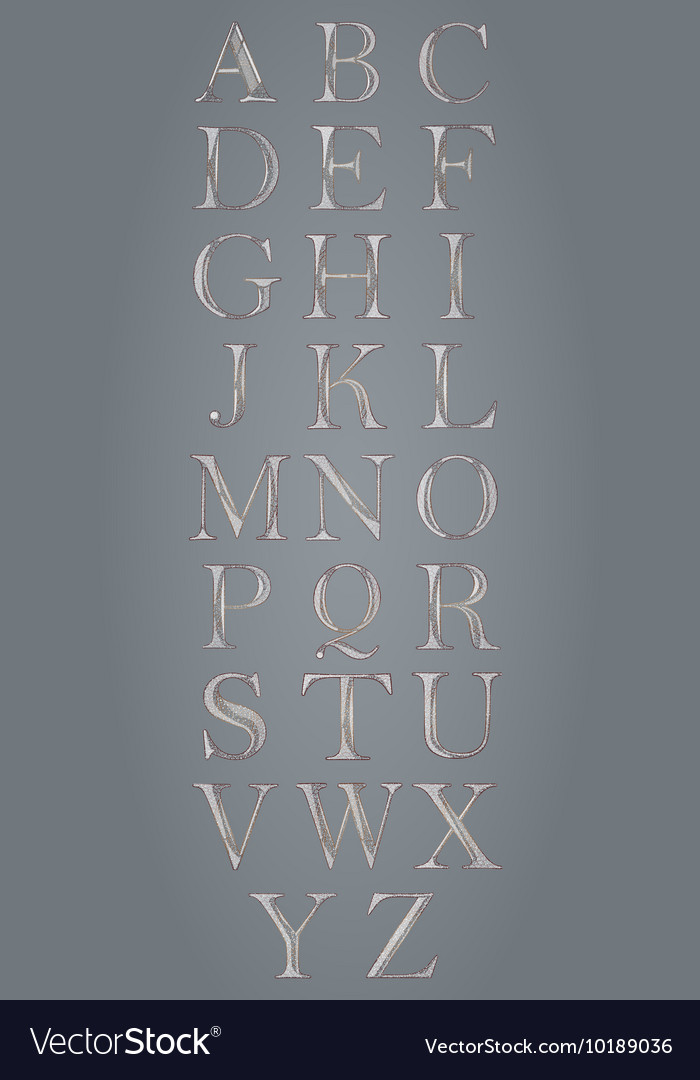 Set with abstract letters