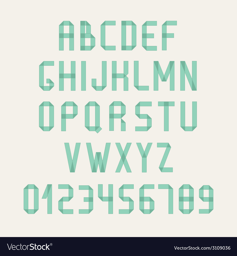 Simple colorful font complete abc alphabet set