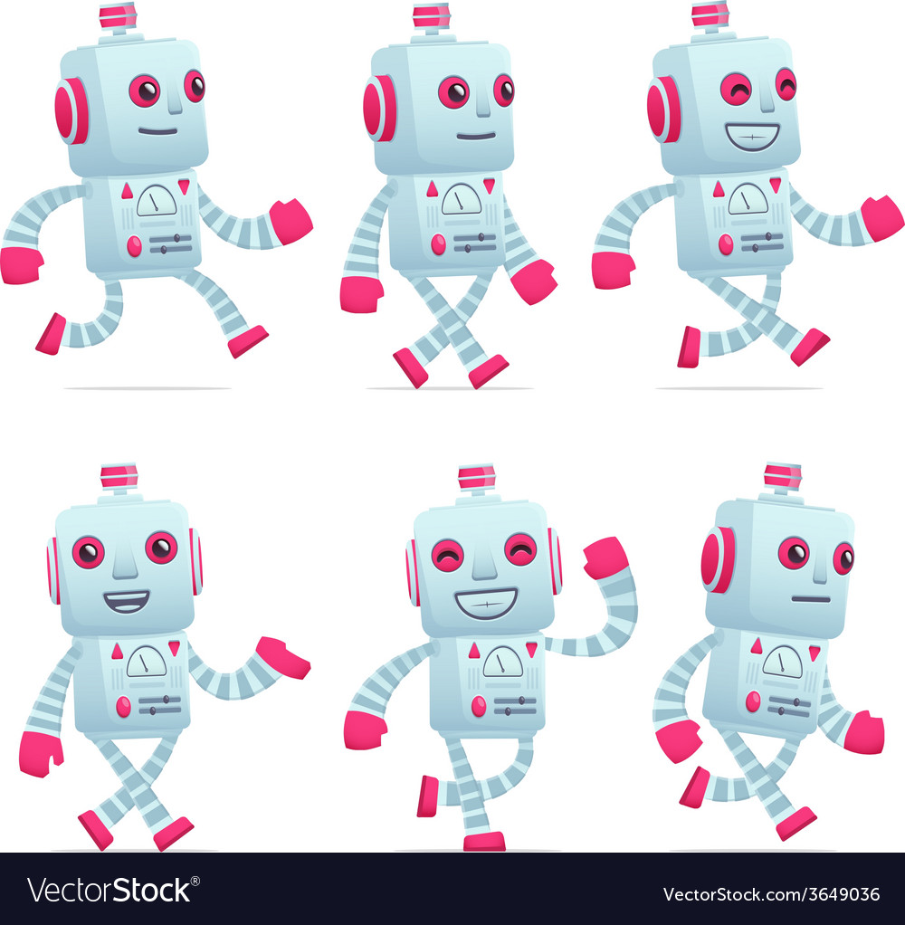 Vintage Robot Character Poses
