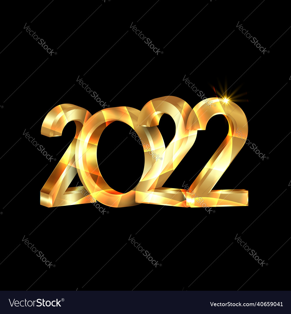 2022 gold 3d numbers happy new year Lichteffekte