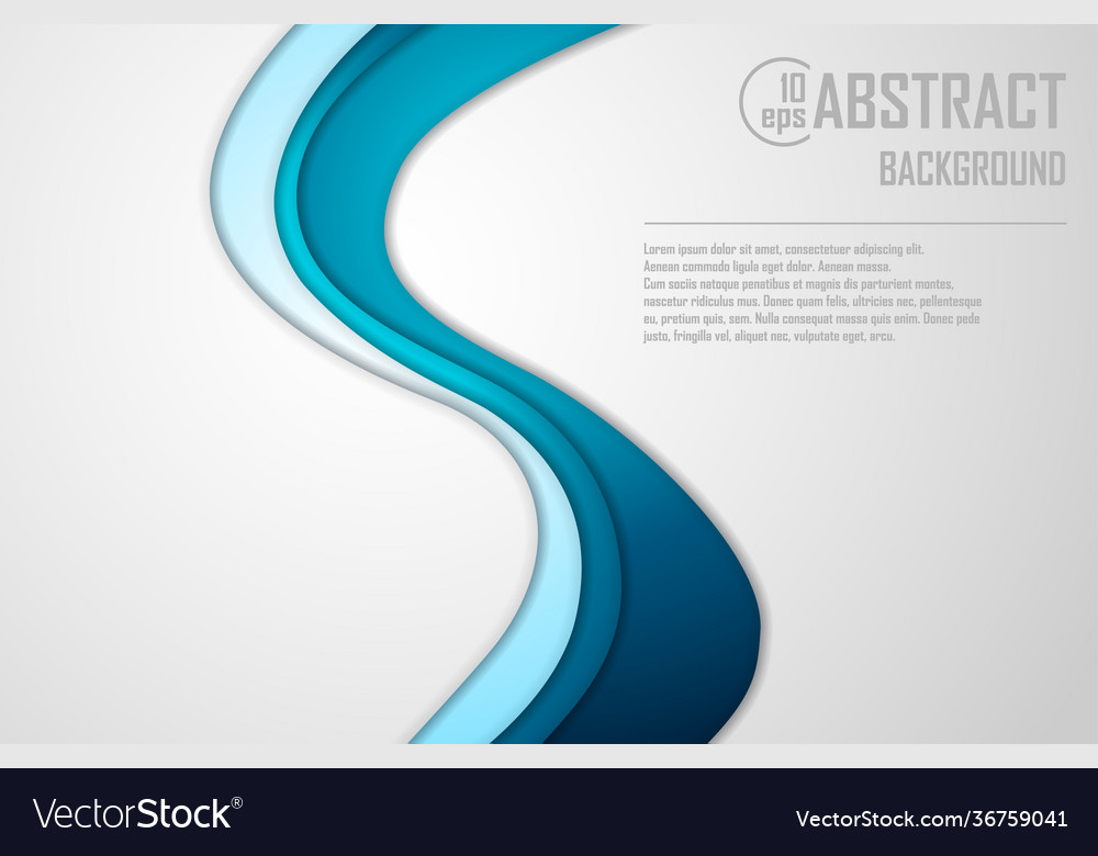 Abstract background in blue color curve vector image Abstract background in blue color curve