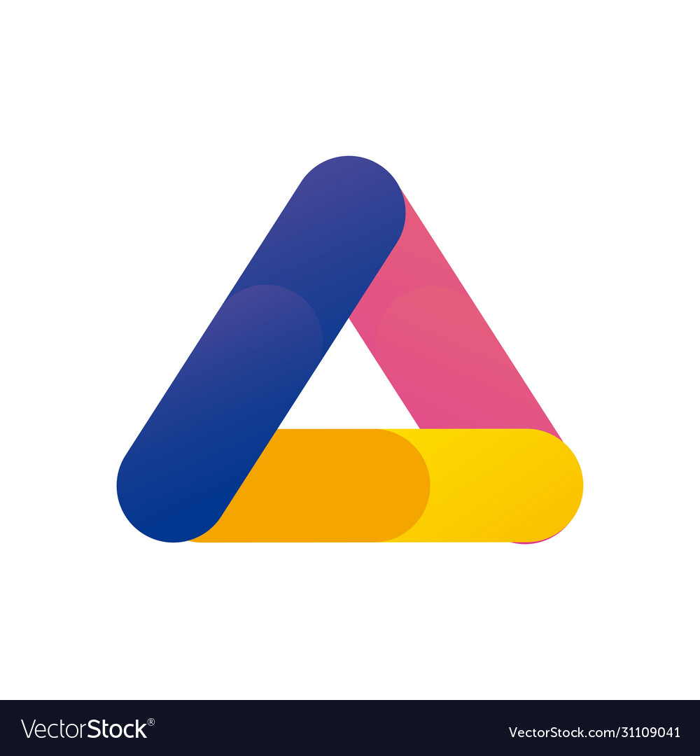 Abstract triangle shape gradient style icon