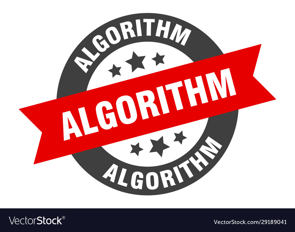 Algorithm sign round ribbon sticker