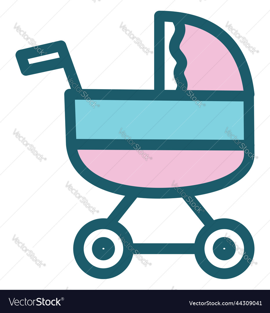 Baby stroller on a white background
