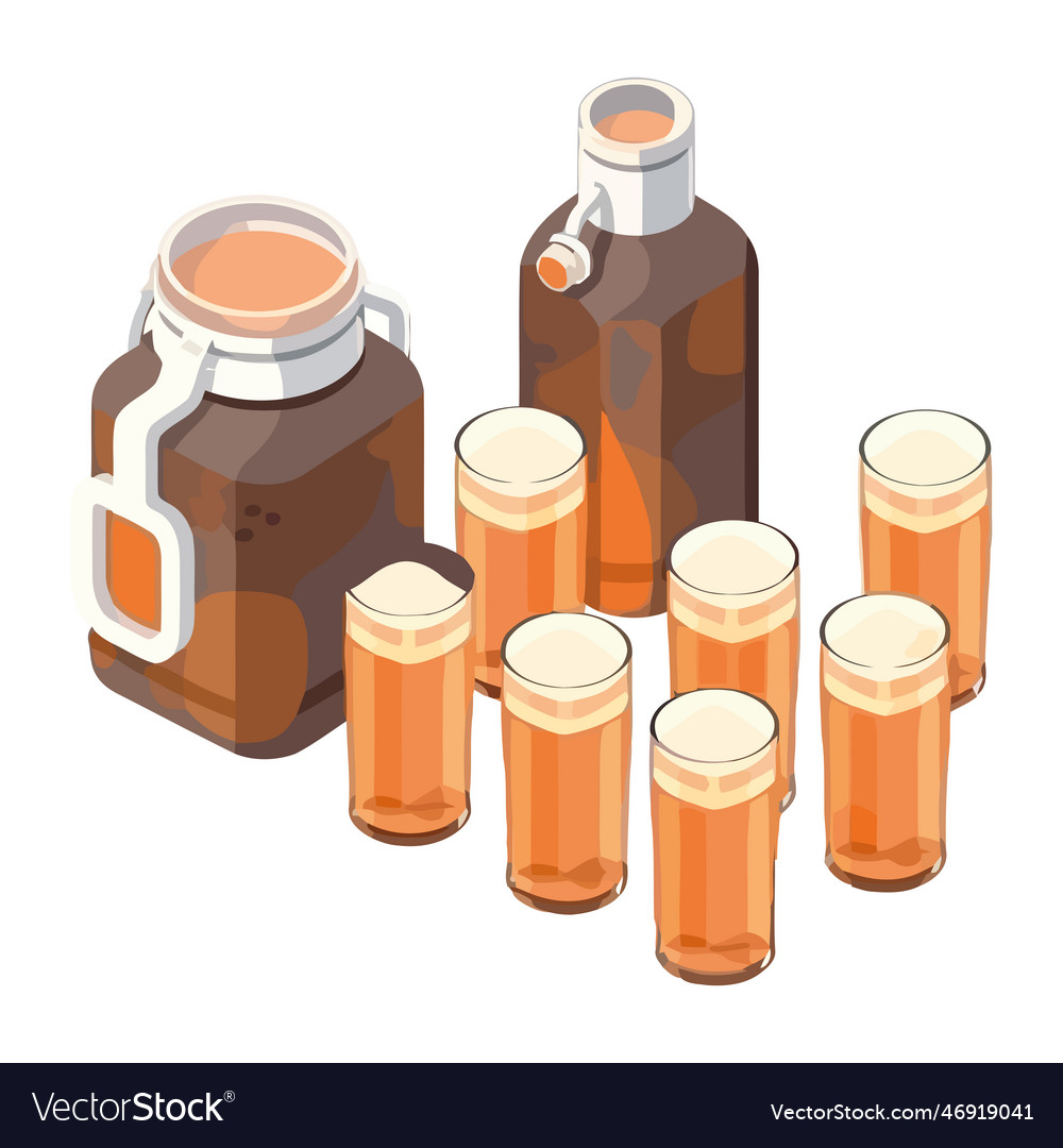 Beers drinks in nine containers Royalty Free Vector Image