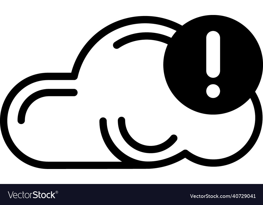 Cloud file warning vector image Cloud file warning