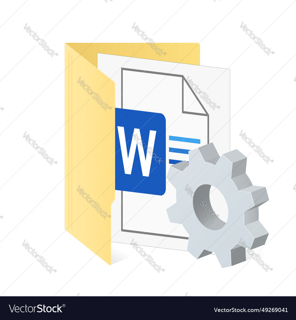 File computer folder and doc with gear icon