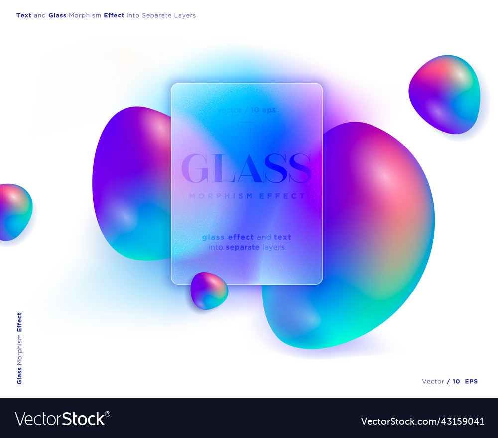 Glass morphism style frosted abstract shape Vector Image