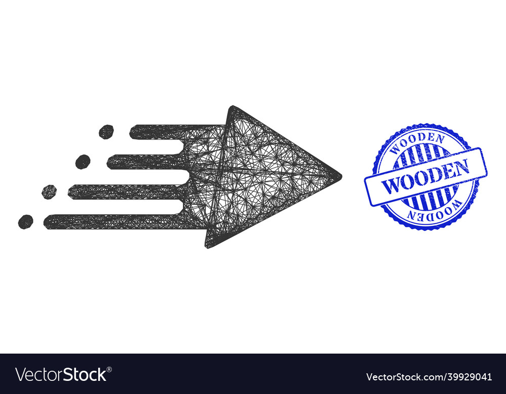 Grunge wooden stamp and net speed process web mesh vector image Grunge wooden stamp and net speed process web mesh